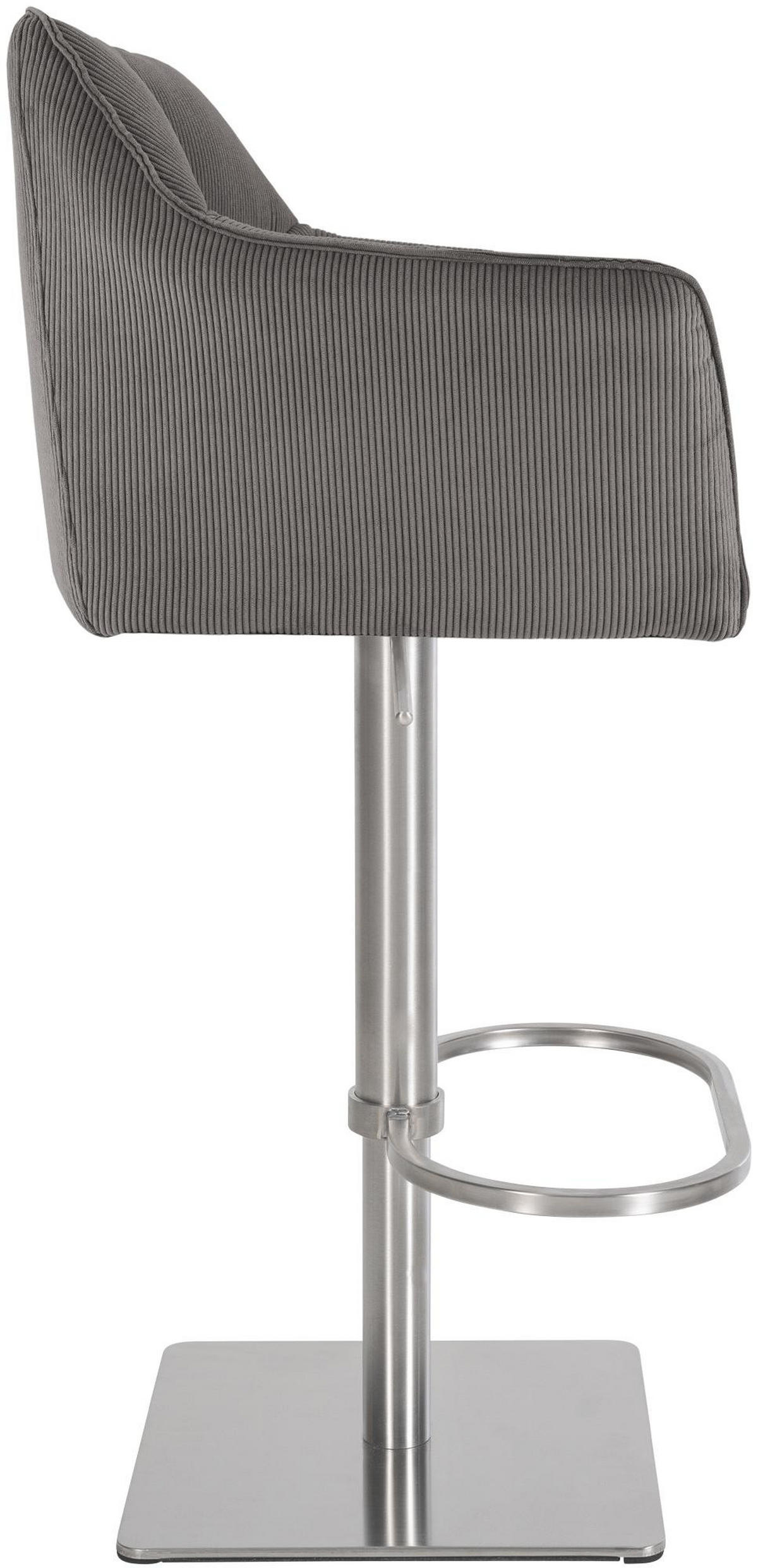 BARHOCKER Sihar Cord Taupe Silber - Taupe, Textil (64/88/45cm) - DELUKE