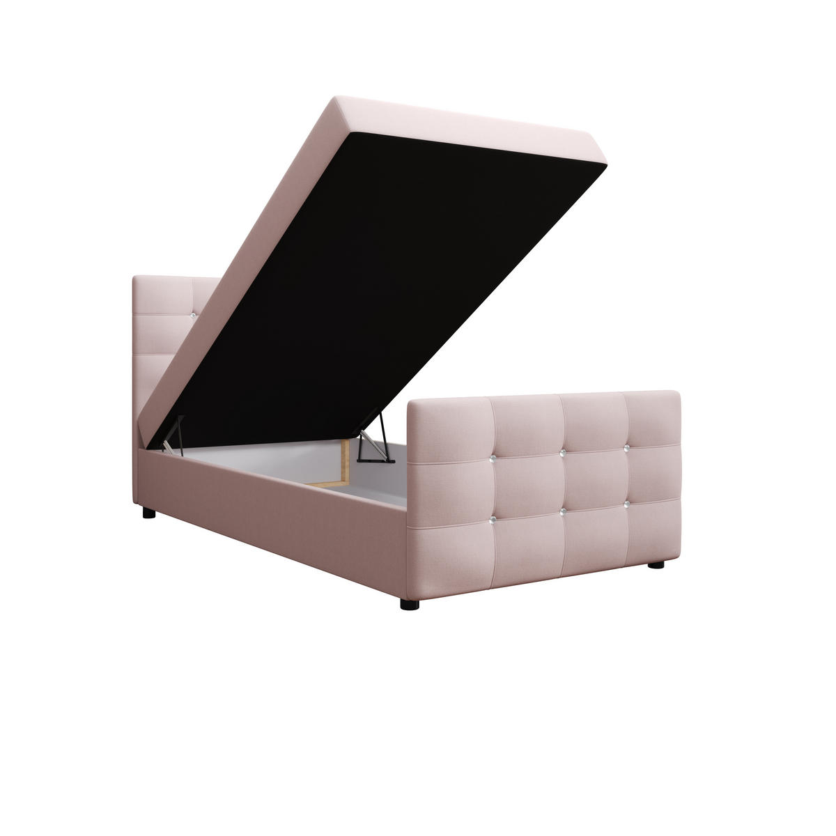 BOXBETT KLEO mini 100x200, mit Matratze H3 und Topper, Cosmic 14 - Pink, Holz/Kunststoff (100/200cm) - Bedante