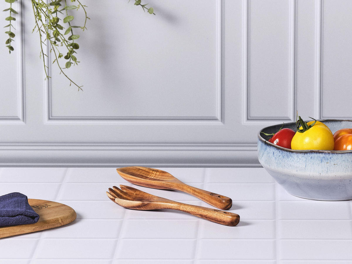 SALATBESTECK aus Akazienholz SKOV - Braun, Holz (26cm) - Björn