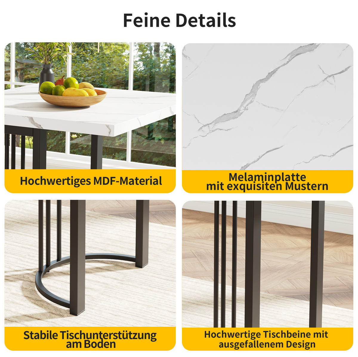 ESSTISCH, MDF mit Metallgestell, ausziehbar 140-179,5/80/75,5 cm, Schwarz/Weiß - Schwarz, Holzwerkstoff (140/80/75.5cm) - Redom