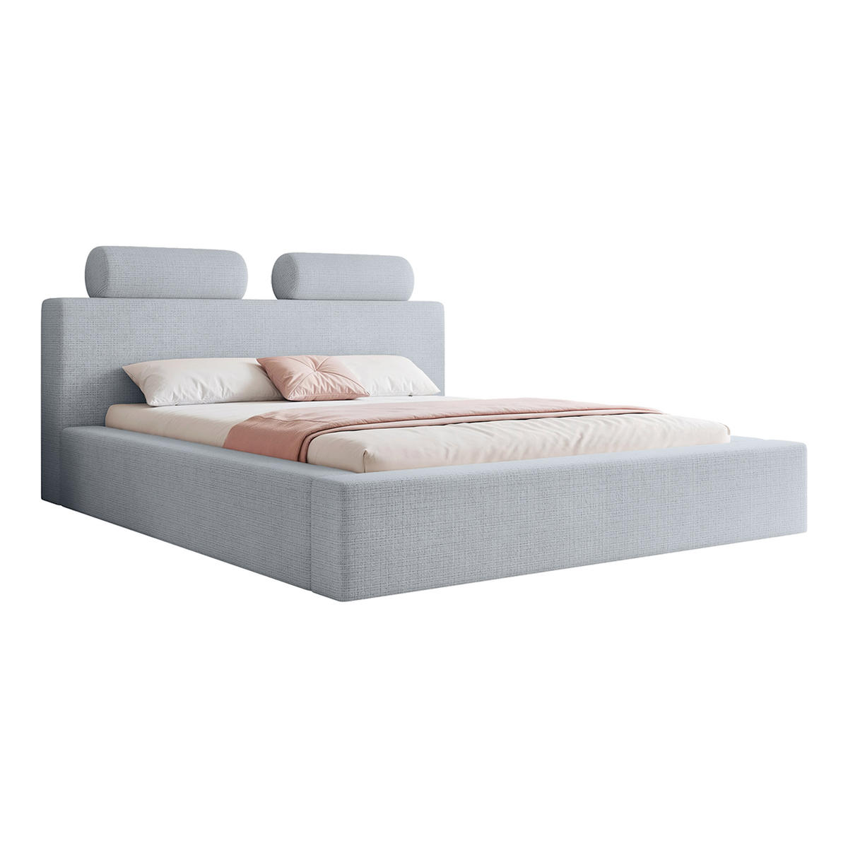 POLSTERBETT PELLIZZANO 160x200 cm, Grau - Grau, Textil (200/160cm) - Fedve