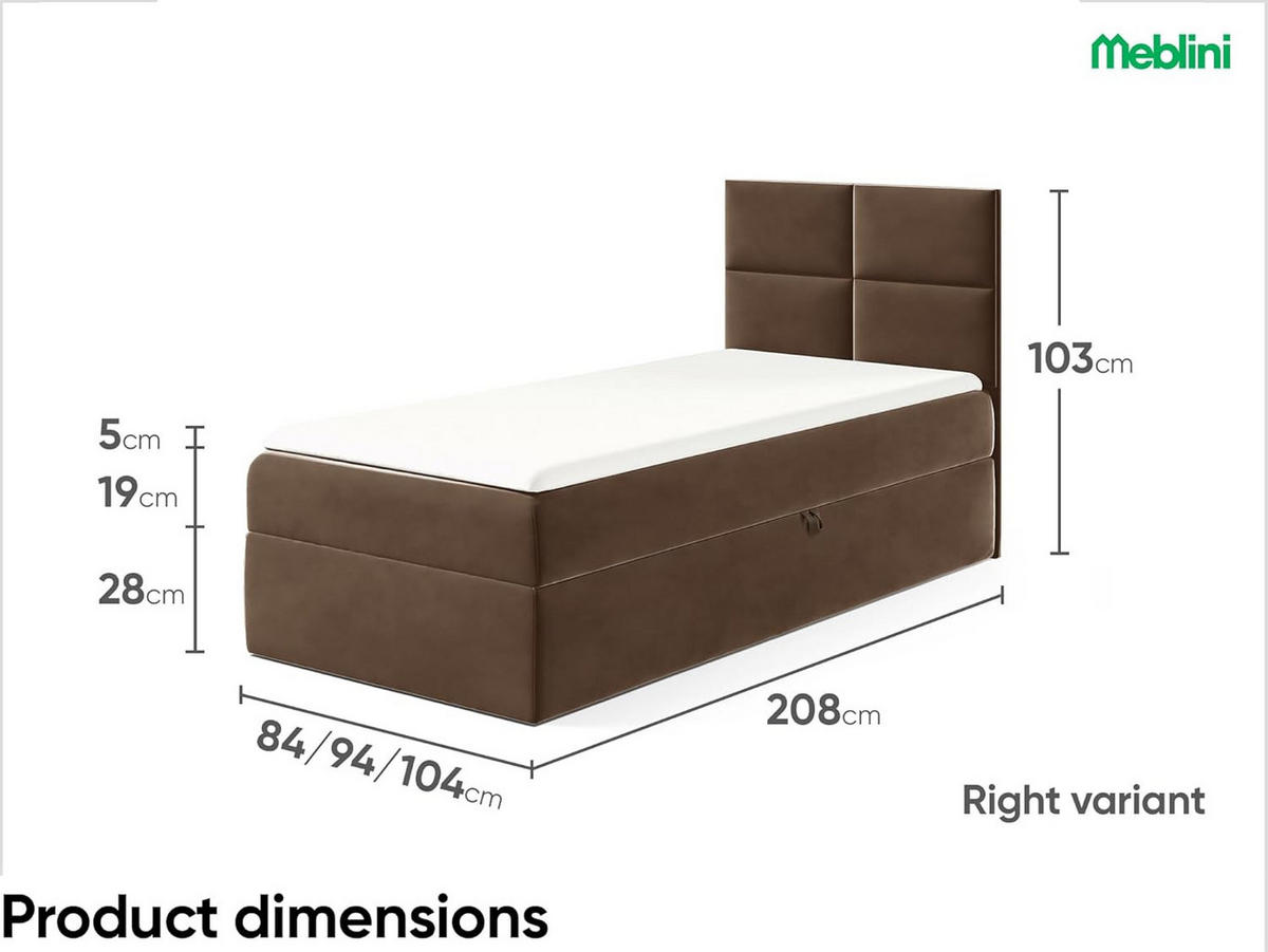 KINDERBETT MINO 3 - Braun, Holzwerkstoff (84/208cm) - Meblini