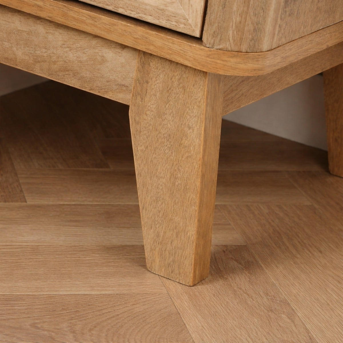 NACHTTISCH 1 schublade mit rattanfront und 1 fach palmo 39/39/49 cm - Eschefarben, Holzwerkstoff (39/49/49cm) - Calicosy