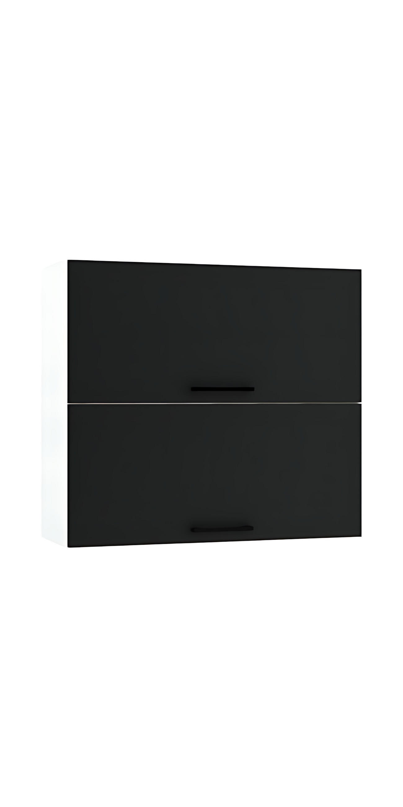 HÄNGESCHRANK W80GRF/2 - Morvex - Funktionales Design Konzept - Schwarz, Holz/Metall (80/72/30cm) - ROYAL24_MARKT