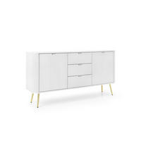 SIDEBOARD ZOVA Weiß, Gold 168x39x87 cm - Goldfarben/Weiß, Holzwerkstoff (168/87/39cm) - FURNLUX