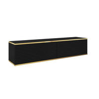 HÄNGEBOARD Banff RTV135 MDF – Matt Schwarz, Artisan-Eiche - Schwarz, Glas/Holzwerkstoff (135/30/32cm) - Komodee