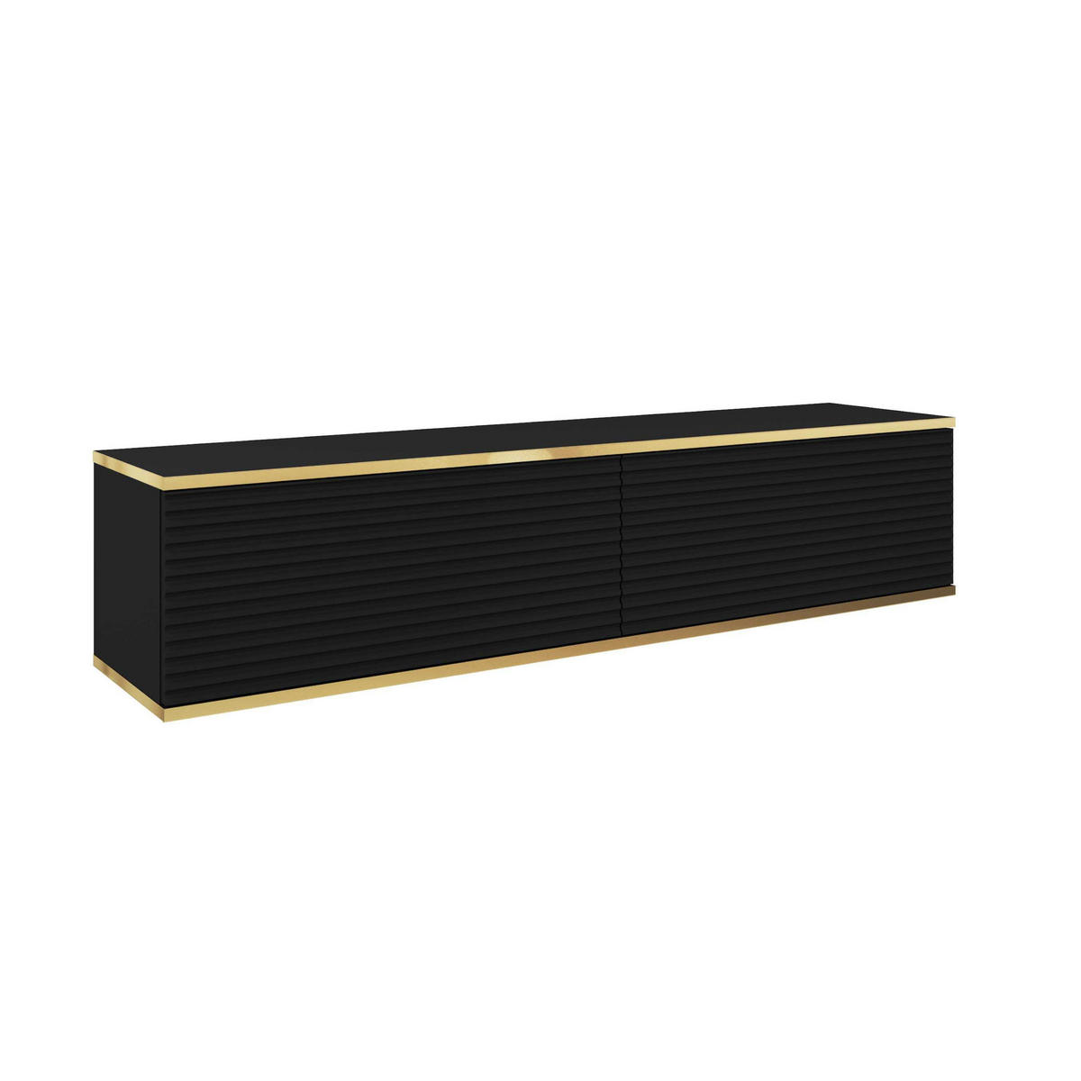 HÄNGEBOARD Banff RTV135 MDF – Matt Schwarz, Artisan-Eiche - Schwarz, Glas/Holzwerkstoff (135/30/32cm) - Komodee