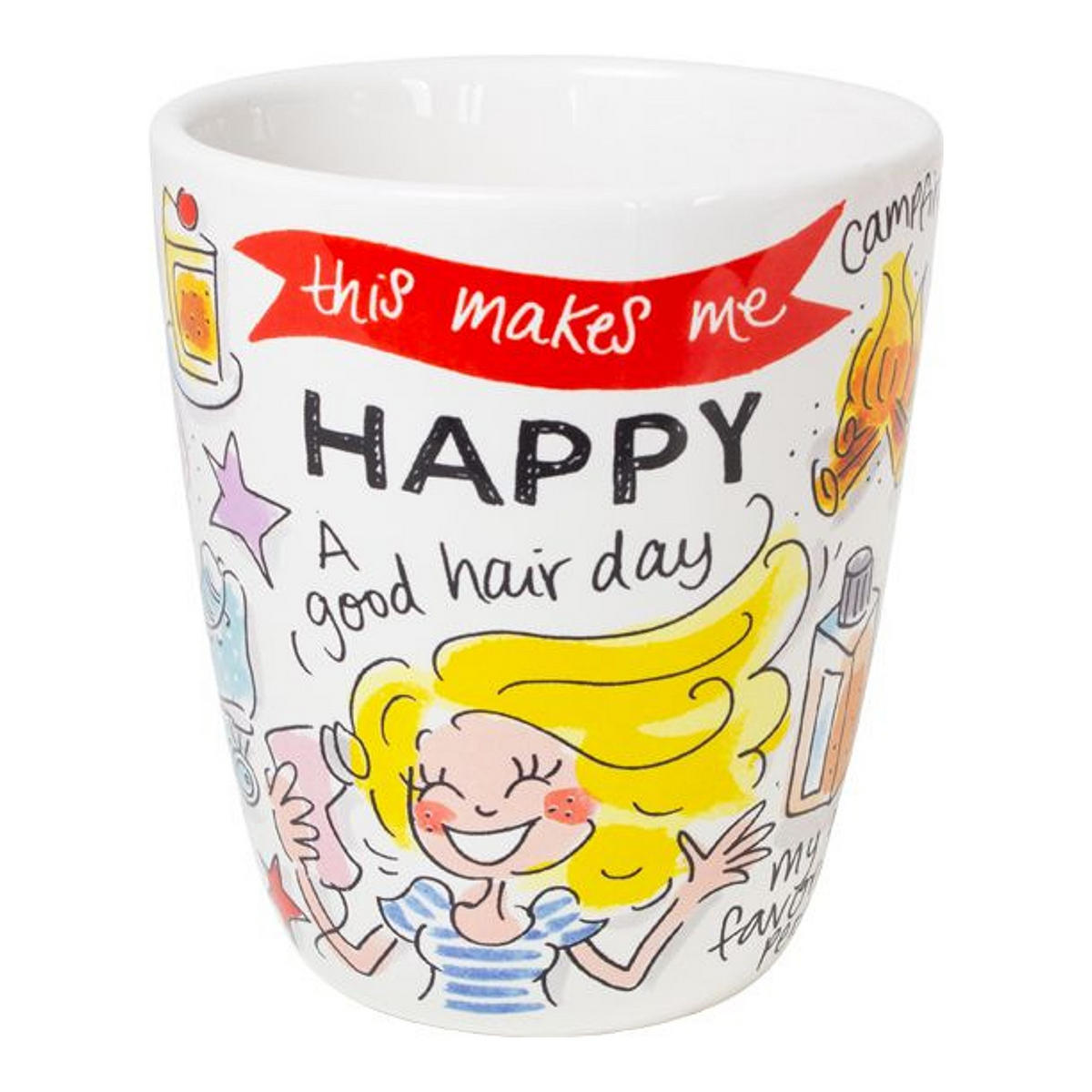 BECHER Würfel Fröhlich in Bunt - 350 ml - Multicolor, Keramik (0.35L) - Blond Amsterdam