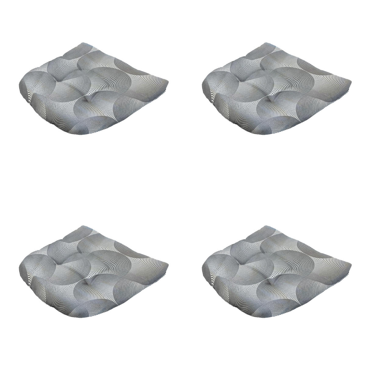 SITZKISSEN Napels - Grau - 46/46/6 cm - 4er-Set - Grau, Textil (46/6/46cm) - Madison