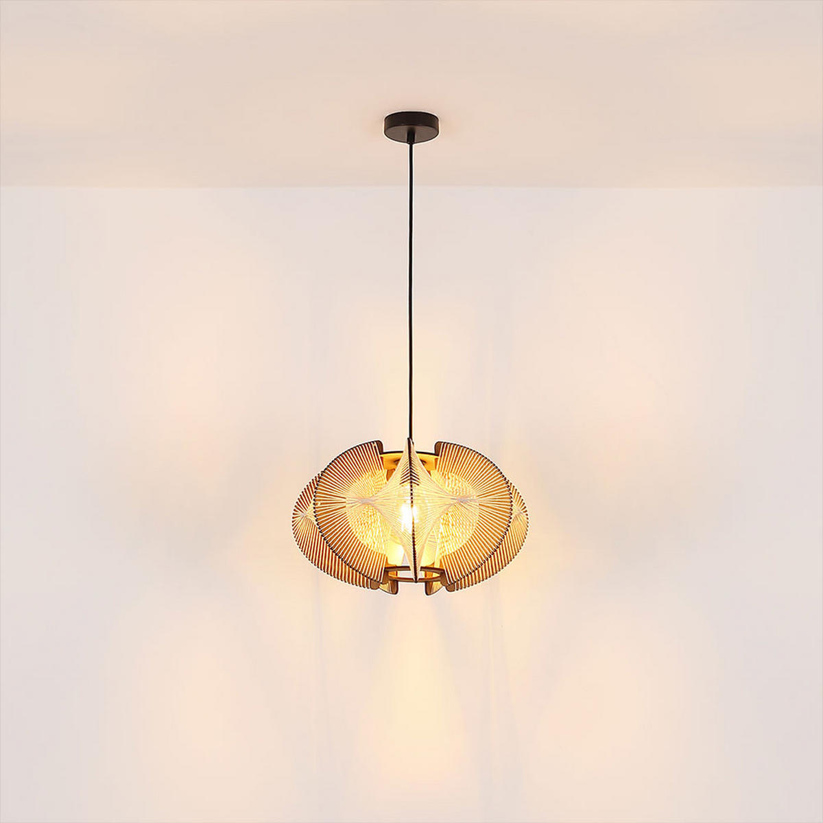 HÄNGELEUCHTE MDF Braun Naturfarben - Braun, Holz (44/44/150cm) - Nowa