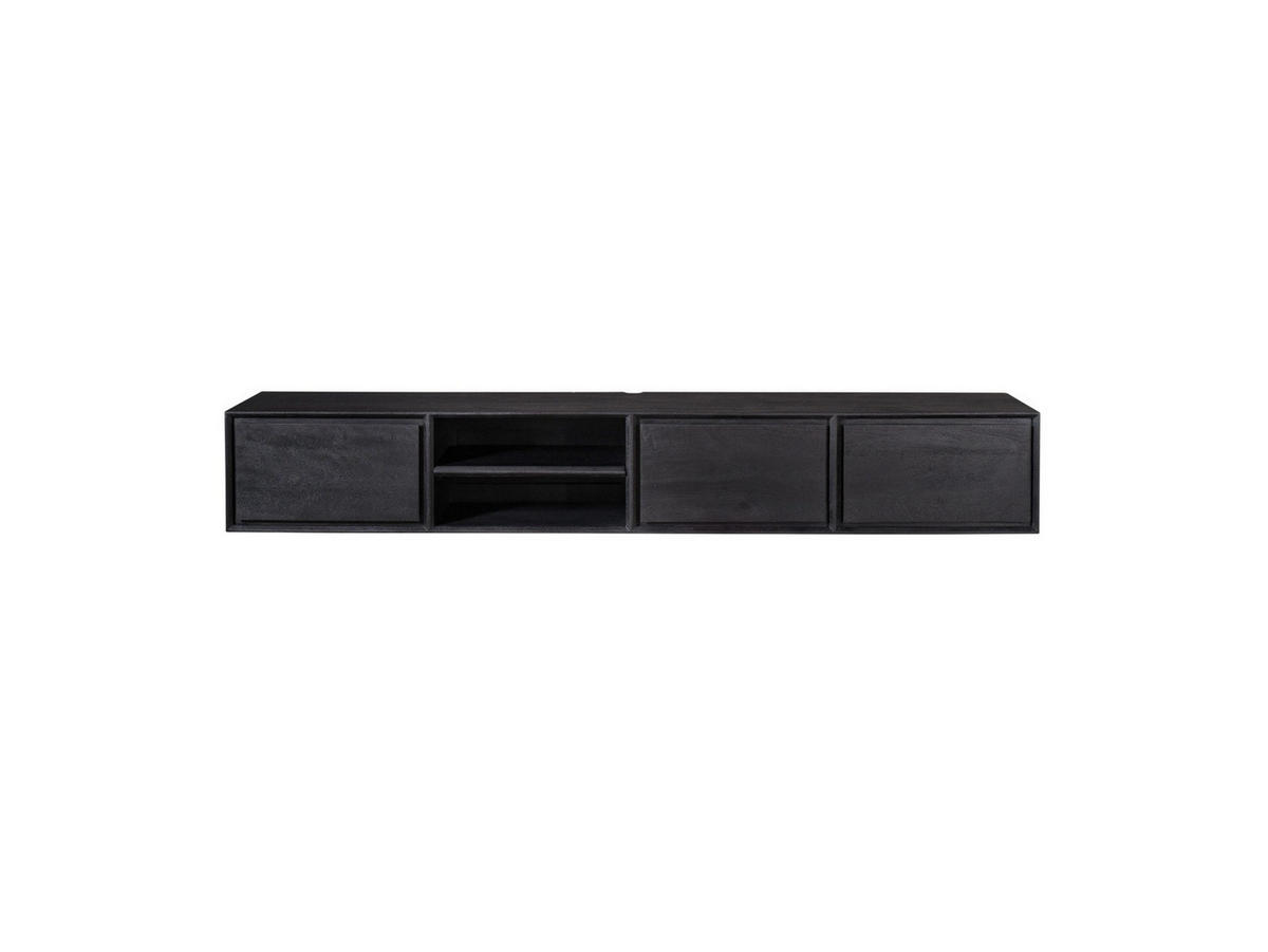LOWBOARD Amoria Mangoholz 200 cm / 35 cm Schwarz - Schwarz, Holz (200/30/35cm) - Villa Möbel