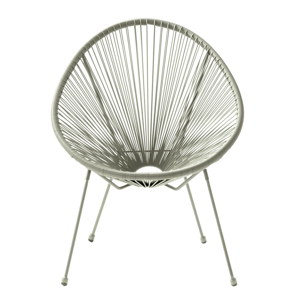 SITZGRUPPE - Stahl / Polyrattan - 3-teilig - Salbeigrün, Glas/Kunststoff - home24