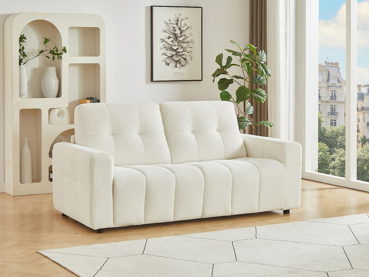 3-SITZER-SCHLAFSOFA aus beigem Chenillestoff ISISTIA - Beige, Textil (202/95/100cm) - Vente-Unique