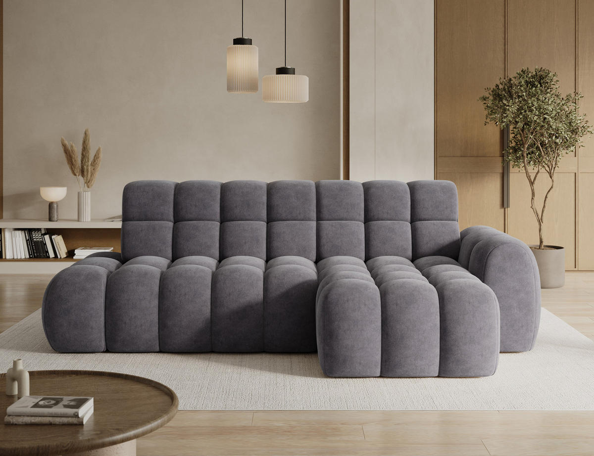 ECKSOFA Lorveno R - Grau (Aura 04) - Grau, Holzwerkstoff (283/165cm)
