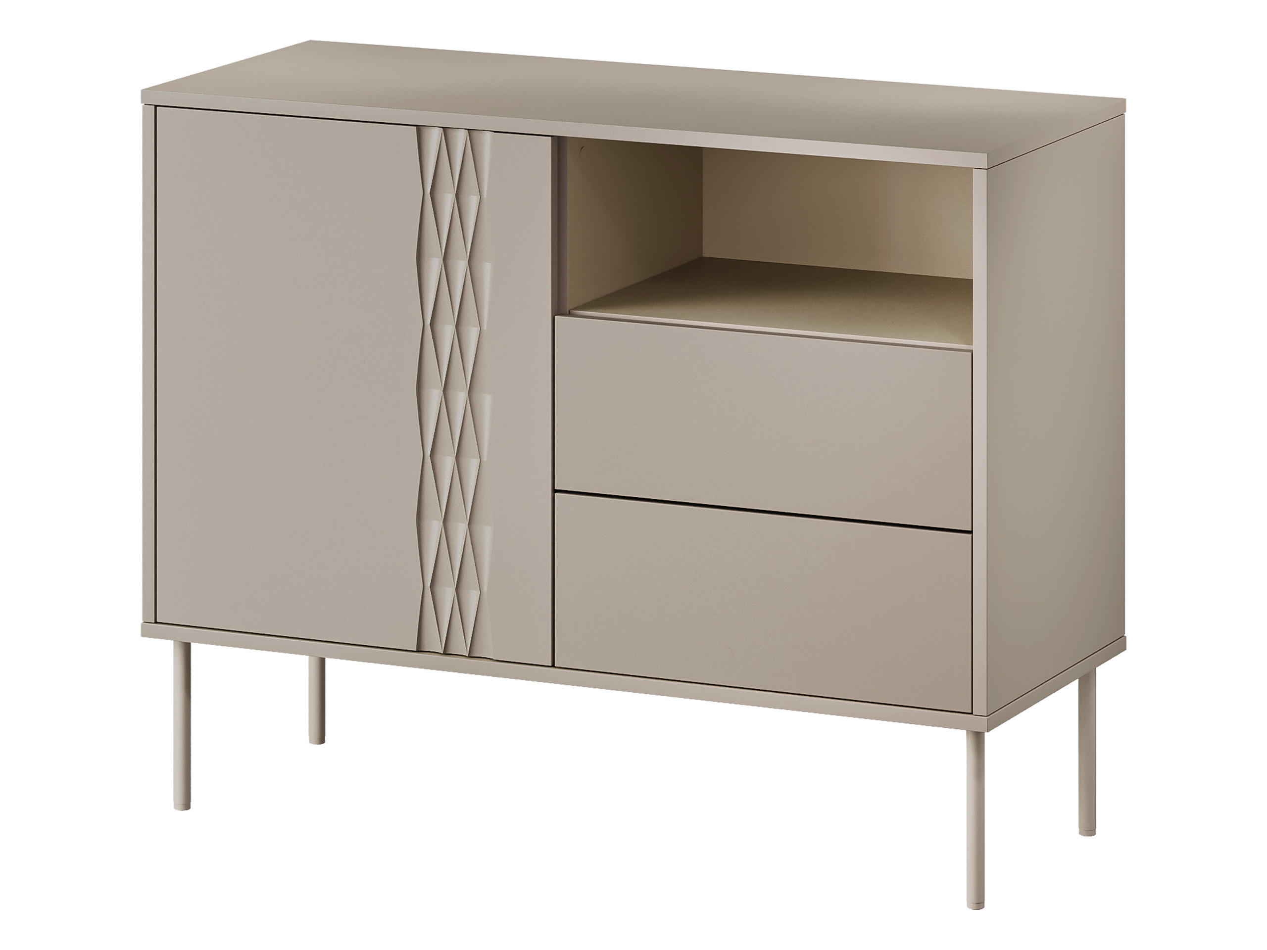KOMMODE Tresse 1D2S - Beige, Holzwerkstoff/Metall (100/75/40cm) - MIRJAN24