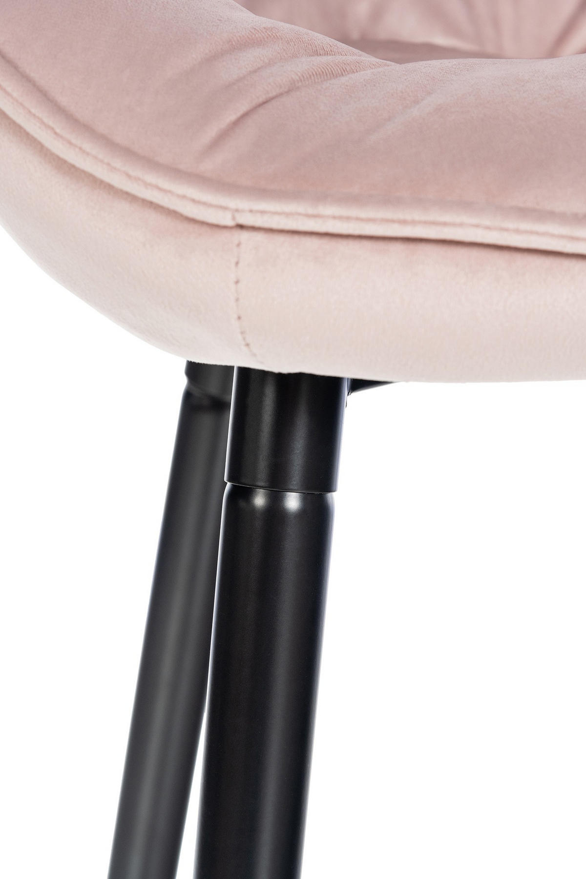 BARHOCKER 2er Set Samt pink - Pink/Schwarz, Textil/Metall (54/103/57.5cm) - CLP