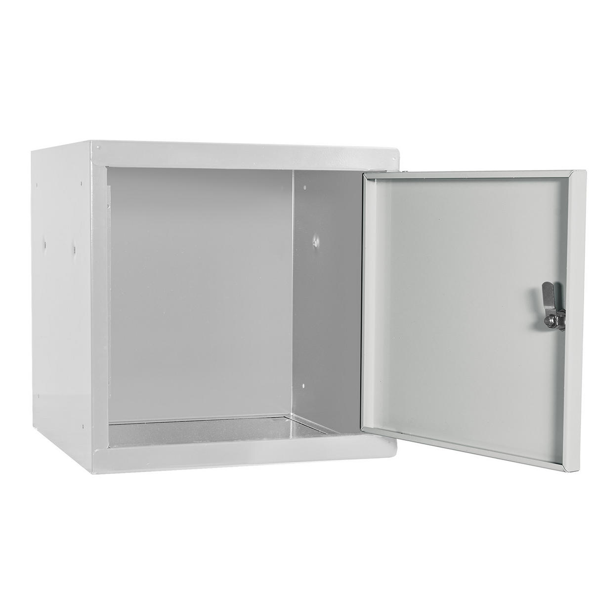 SCHLIESSFACHWÜRFEL 2x Blocky mit Zylinderschloss + 2 Schlüssel 40x40x40cm Lichtgrau - Grau, Metall (40/40/40cm) - PROREGAL