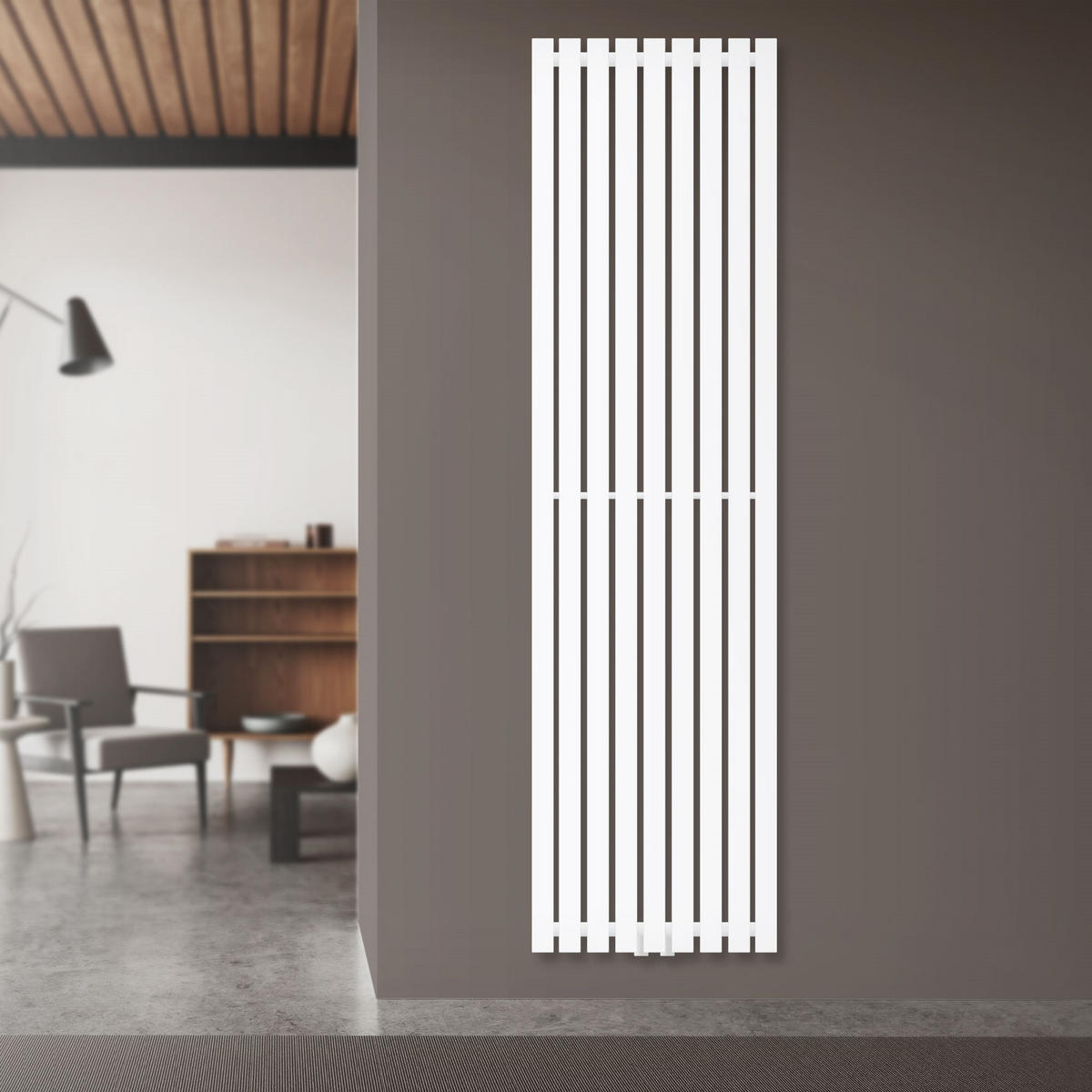 BADHEIZKÖRPER Stella 480x1800 mm Weiß mit Mittelanschluss - Weiß, Metall (48/180/5cm) - LuxeBath