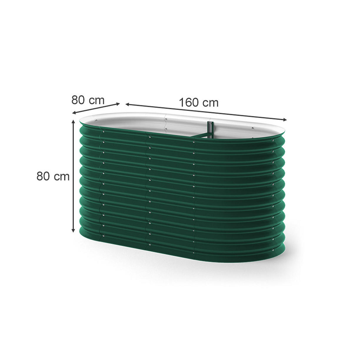 HOCHBEET Grün 160 x 80 cm - Grün, Metall (160/80/80cm) - OK-Living
