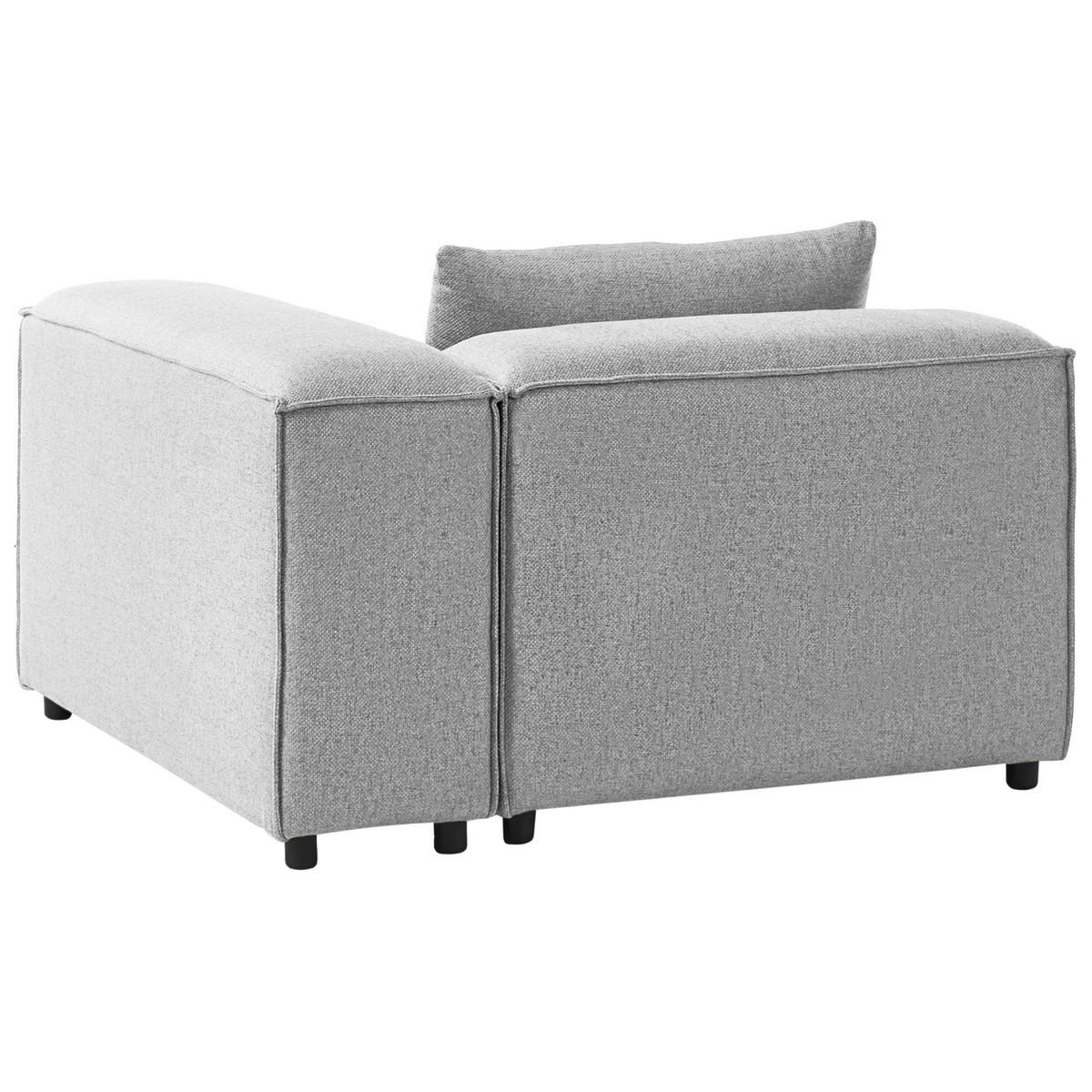 ECKMODUL Grau symmetrisch Brande - Dunkelgrau, Textil (123/70/121cm) - Beliani
