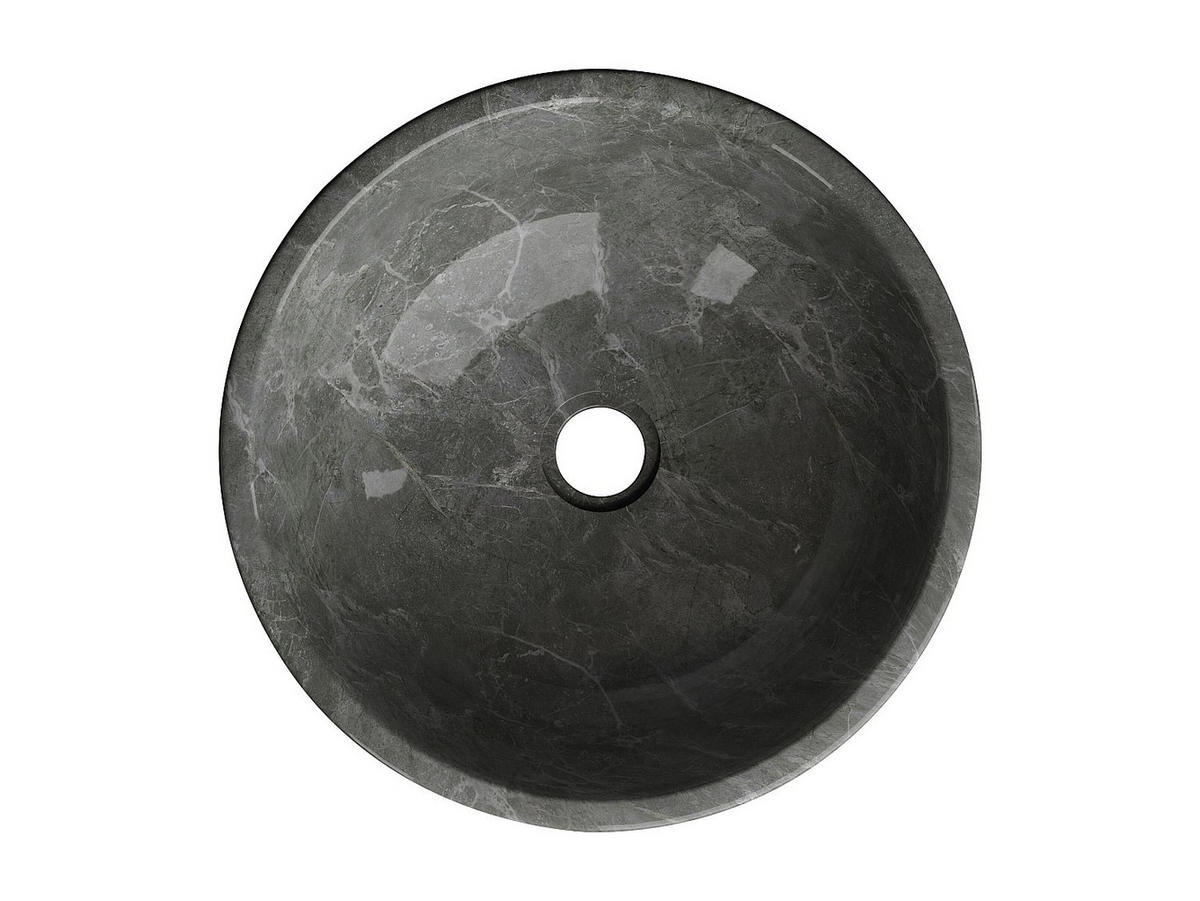 AUFSATZWASCHBECKEN aus Marmor - Schwarz - 40 cm - LAVINO - Schwarz, Stein (40/15/40cm) - Vente-Unique