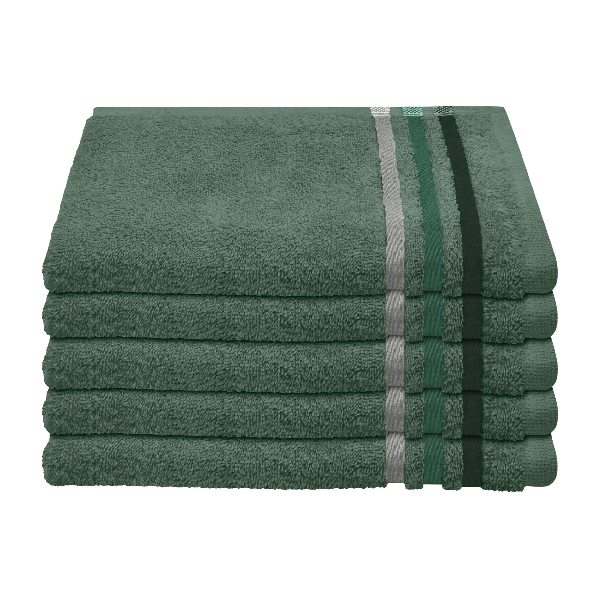 GÄSTETUCHSET Skyline Color - 5-teilig - 30 x 50 cm - Dunkelgrün - Dunkelgrün, Textil (30/50cm) - SCHIESSER