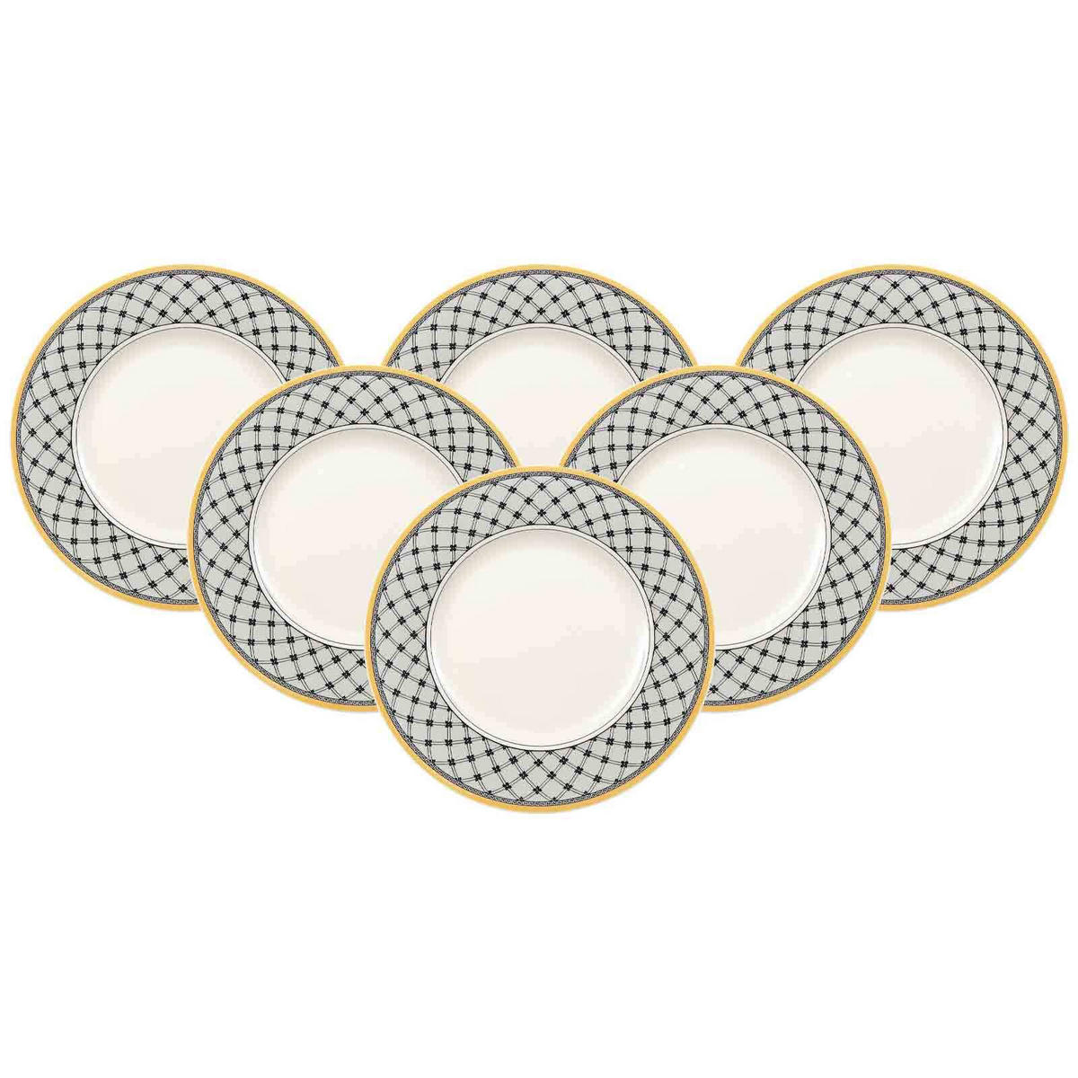 FRÜHSTÜCKSTELLER Audun Promenade weiß-grau-gelb ø 21,6 cm 6er Set - Gelb/Weiß, Keramik (21.6cm) - Villeroy & Boch