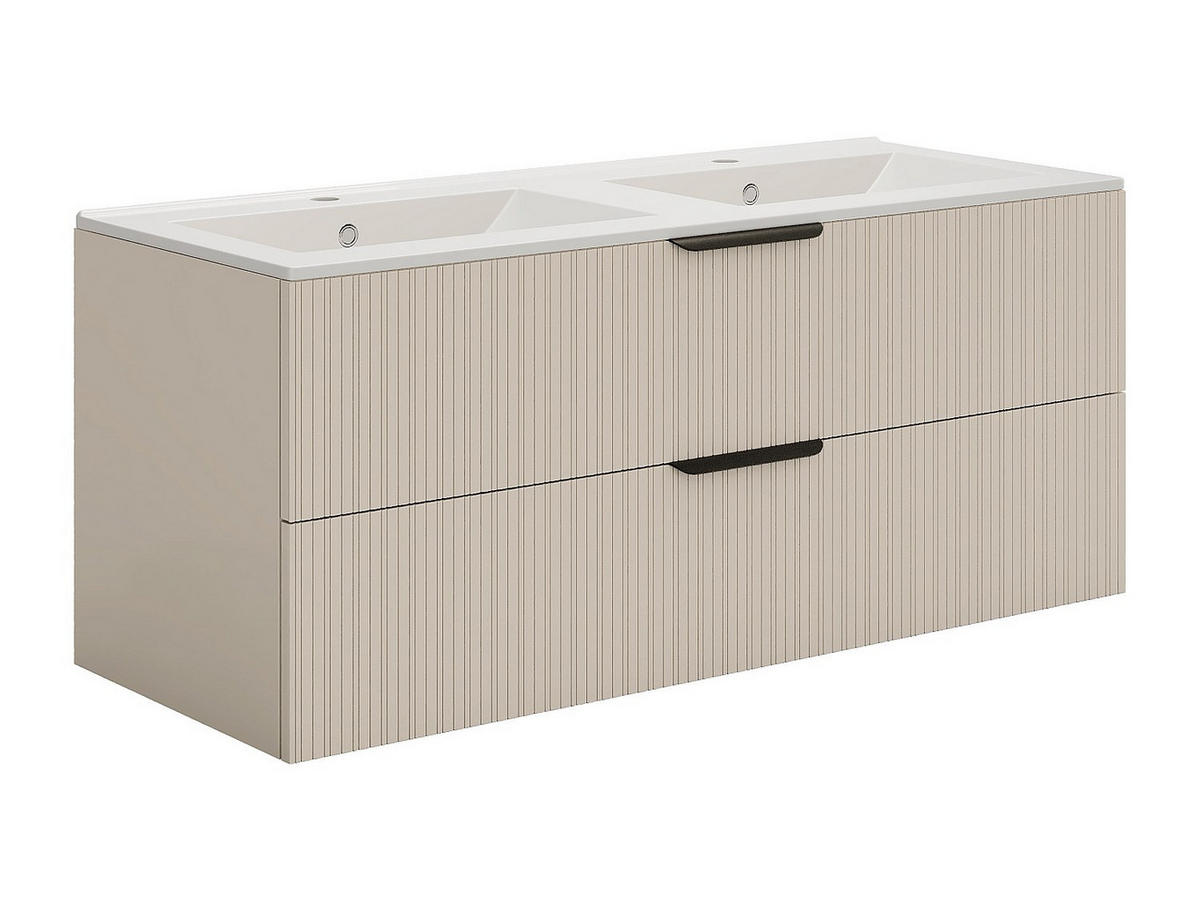 DOPPELWASCHTISCH - 120 cm x 46 cm - holz - beige Daliko - Weiß, Holz (120/50/46cm) - Vente-Unique