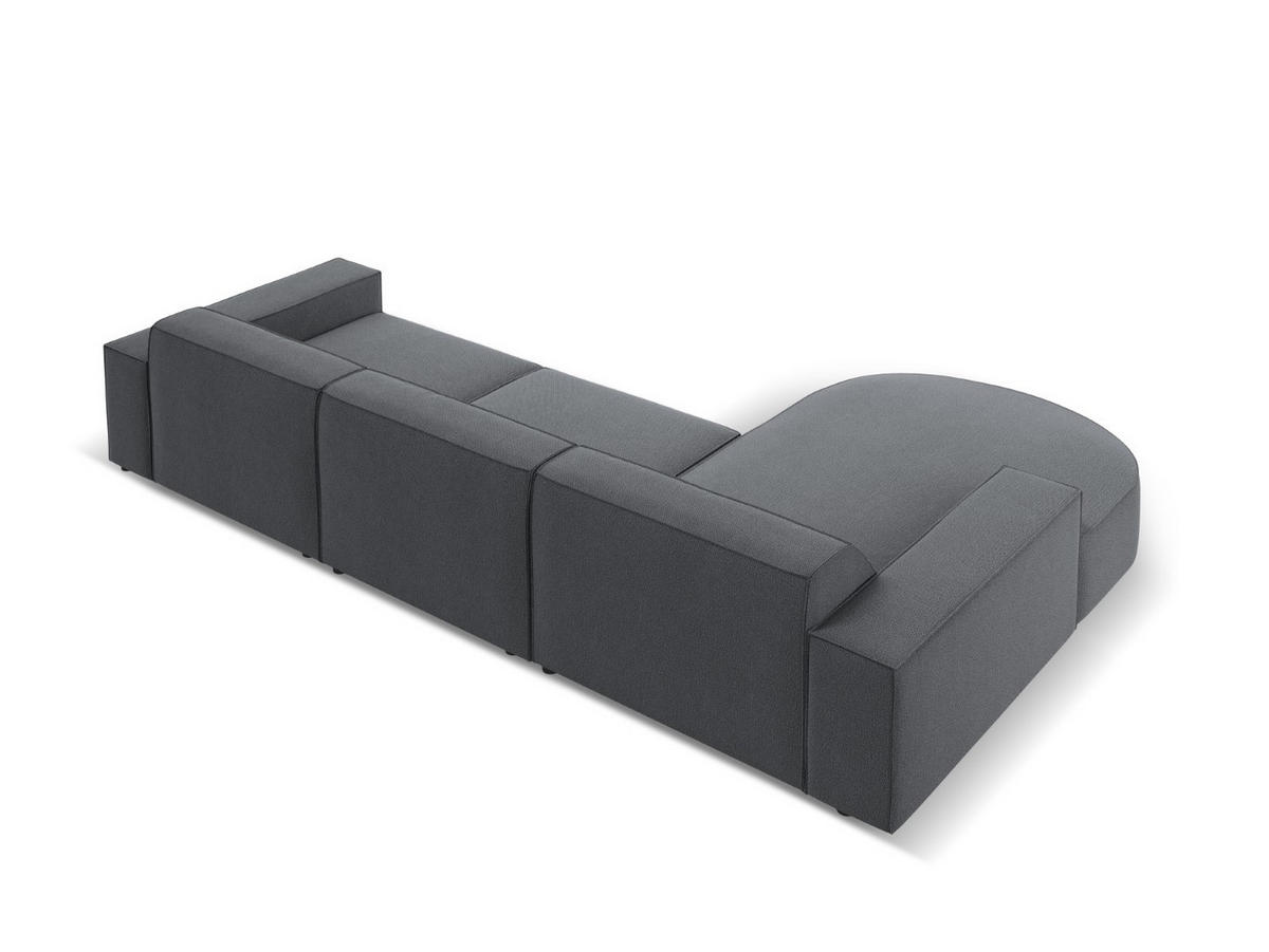 ECKSOFA links Jodie aus strukturiertem Stoff dunkelgrau 4 Sitzplätze - Dunkelgrau, Textil (166/284cm) - Micadoni