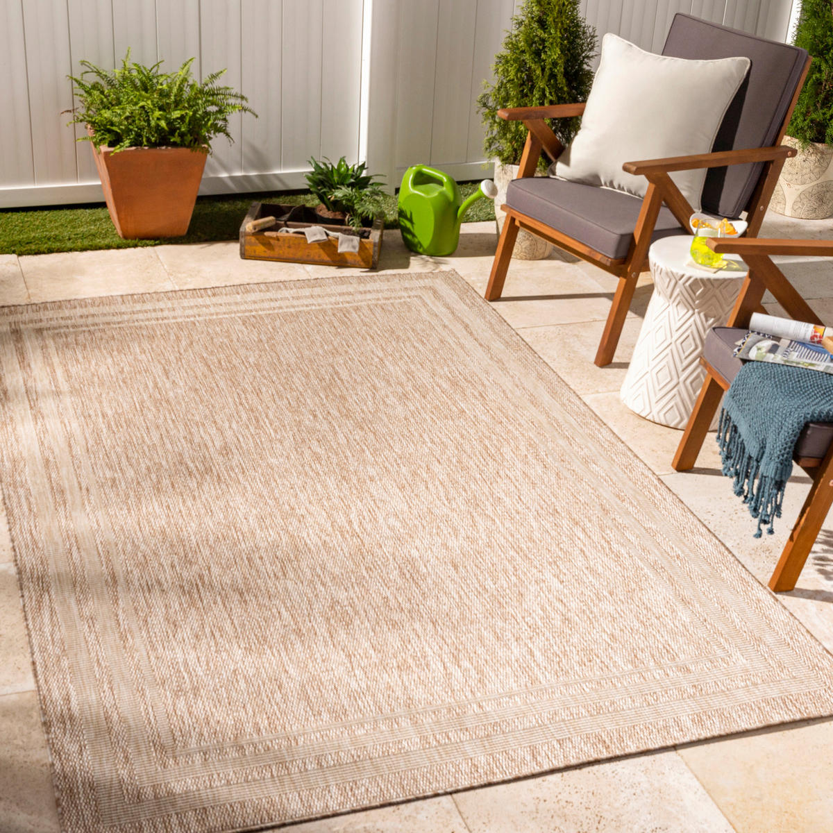 OUTDOORTEPPICH Jute-Optik 160/213 cm Beige - Braun, Kunststoff/Textil (160/213cm) - LIVABLISS
