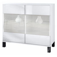 KOMMODE Bari Weiß Hochglanz - Weiß Hochglanz, Holzwerkstoff (92.5/84.5/35cm) - Vladon
