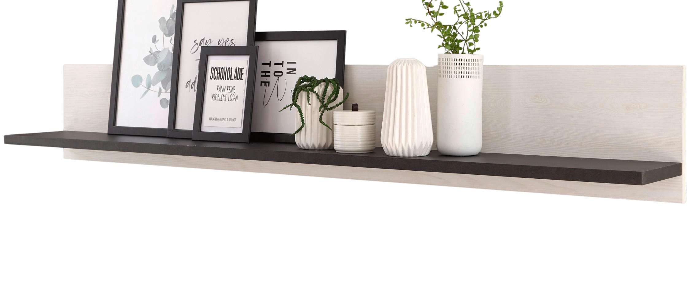 Furn.Design Wandboard Weiß, Anthrazit 160x30x22 cm