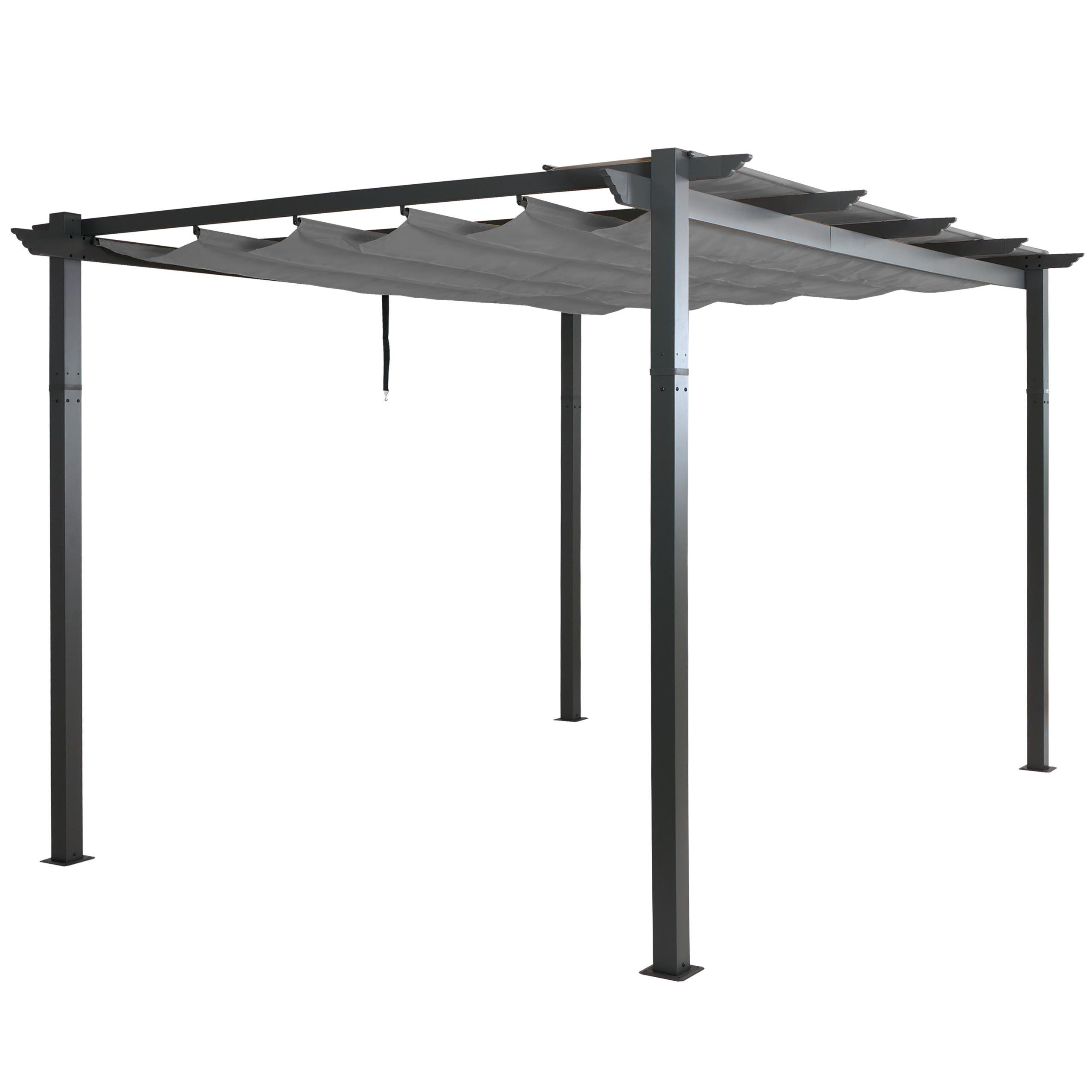 PERGOLA Grau - Grau, Metall (400/240/300cm) - MCW