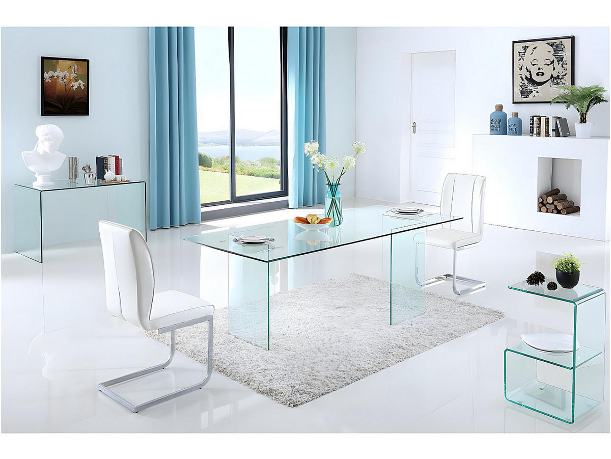 ESSTISCH - 8 Personen - Glas - COLEDON - Transparent, Glas (90/210/75cm) - Vente-Unique