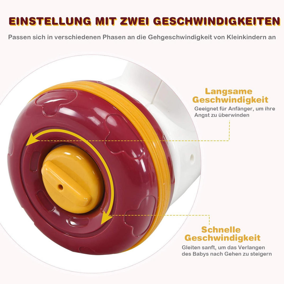 LAUFLERNWAGEN Pink - Pink, Kunststoff (46/46/56cm) - COSTWAY