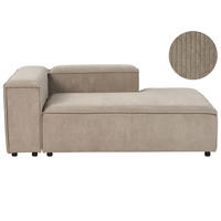 ČALOUNĚNÉ LEHÁTKO CHAISE LONGUE LEVOSTRANNÉ Manšestr Světle hnědé Ardal - černá/hnědá, textil (119/68/180cm) - Beliani