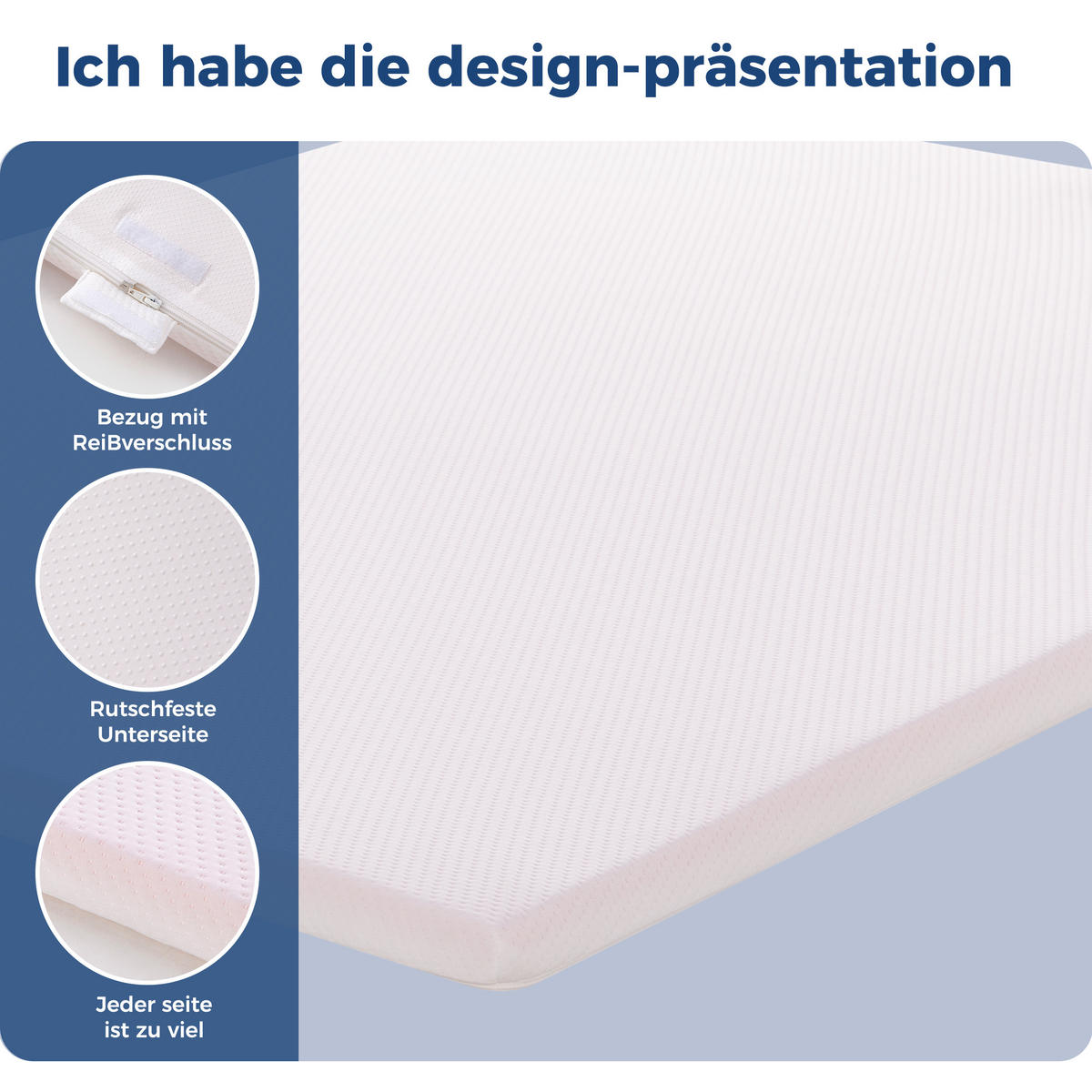 KOMFORTSCHAUMMATRATZE 160/200 cm Weiß Höhe 5 cm, waschbar - Weiß, Textil (160/200cm) - Oxeza