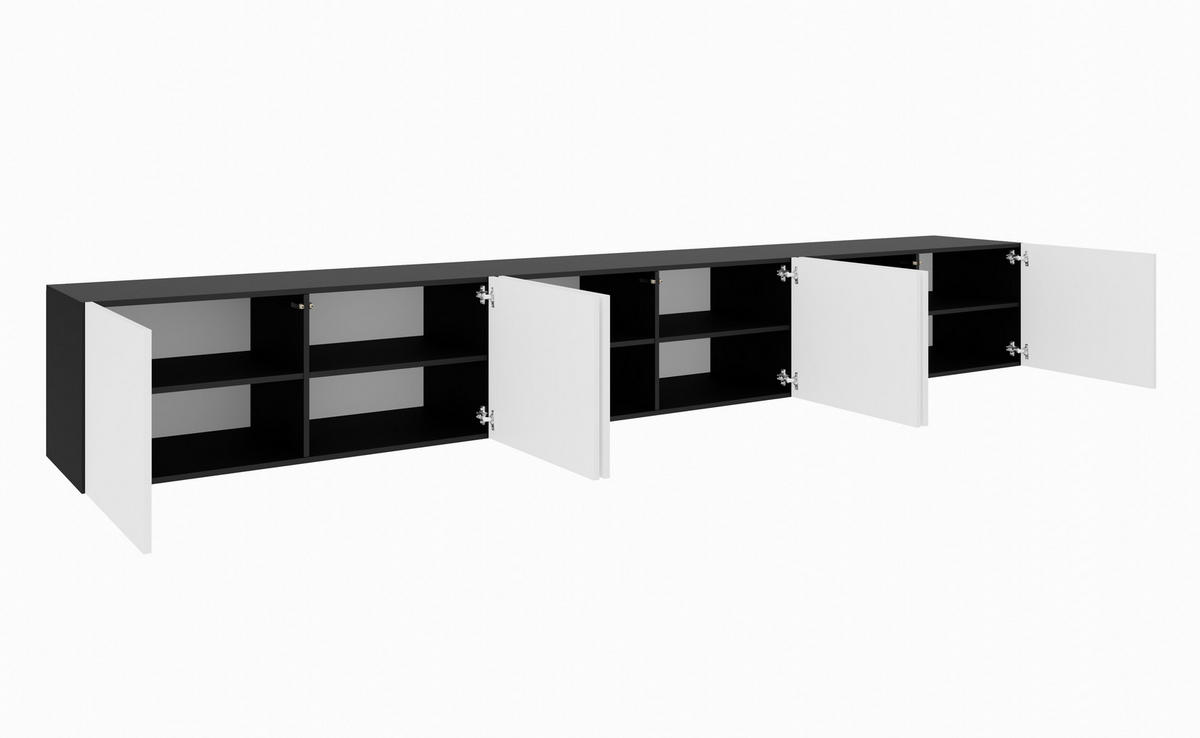 TV-SCHRANK LIO - Schwarz/Weiß, Holzwerkstoff (300/41/40cm) - Meblini