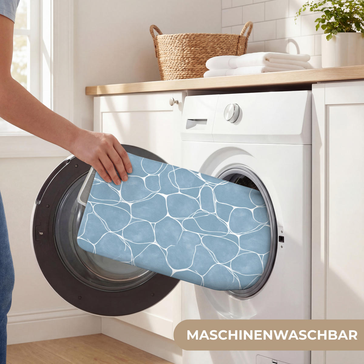 WC PŘEDLOŽKA Organic - vzor - modrá 40x60 cm - světle modrá, textil/plast (40/1cm) - OnlyWow