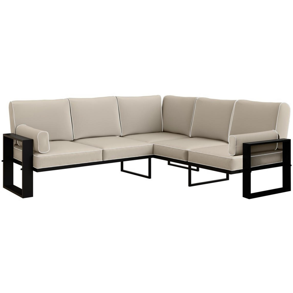 LOUNGEECKTEIL Verdino 2R2 mit Metallrahmen 207 cm beige - Beige, Metall (207/90/207cm) - Beautysofa