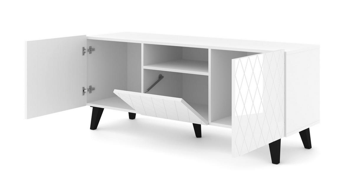 TV LOWBOARD Weiß 145/62/42 - Weiß, Holzwerkstoff (145/62/42cm) - RAUMHIRSCH FURNITURE