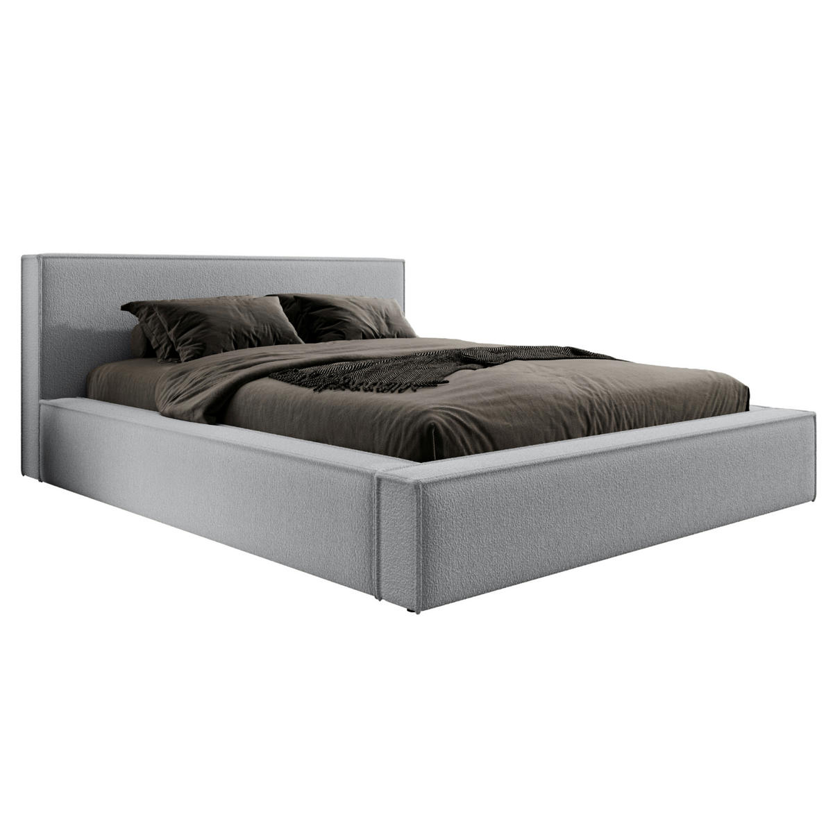 POLSTERBETT mit Bettkasten Salby 140x200 cm, Grau - Grau, Textil (140/200cm) - Meblito