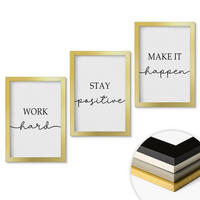 WANDBILDER 3er Set - 20x30 cm Goldrahmen - Minimalistische Motivationsinschriften - Goldfarben, Kunststoff (20/30cm) - ArtPrintCave