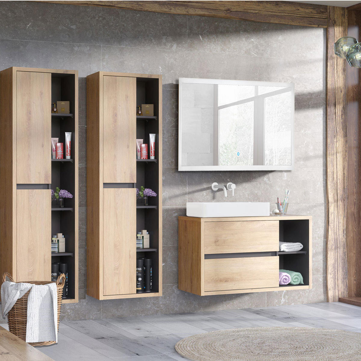 WASCHTISCH Danzig-56 - Braun, Holzwerkstoff (100/71/46cm) - Lomado