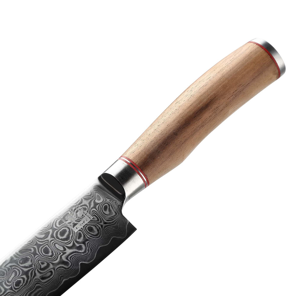 KLEINES SANTOKUMESSER 12 cm - Nussbaumfarben, Holz/Metall (24cm) - Zayiko