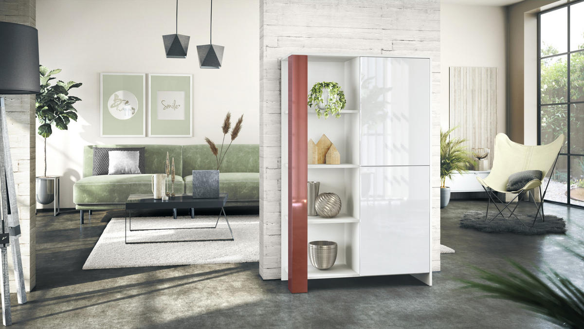 HIGHBOARD Canto Bordeaux Hochglanz - Bordeaux, Holzwerkstoff (95/151.5/36cm) - Vladon