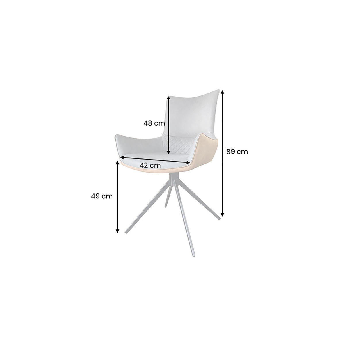 STUHL ALPINE Microfaser Grau 90 cm - Schwarz/Braun, Textil/Metall (58/89/65cm) - riess-ambiente