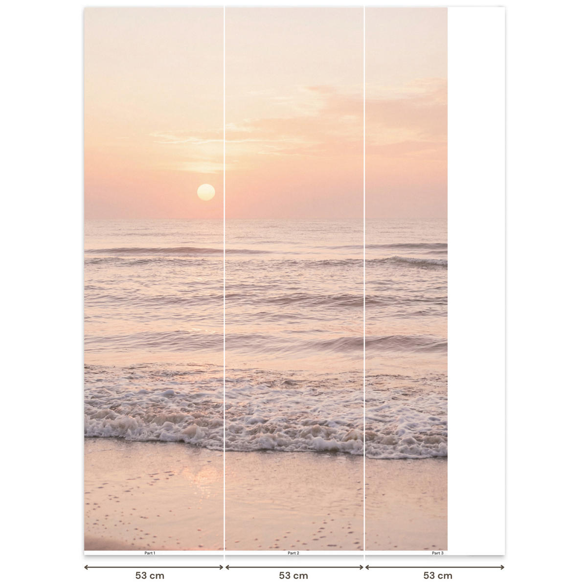 TAPETE - Sonne - Strand - Rosa - 140x220 cm - Hellrosa, Papier (140/220cm) - OnlyWow