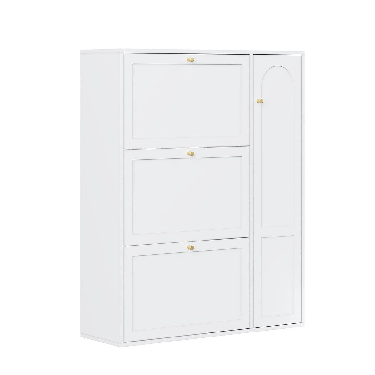 SCHUHSCHRANK Weiß 90/25/114 cm - Weiß, Holzwerkstoff (90/114/25cm) - PANGIVO