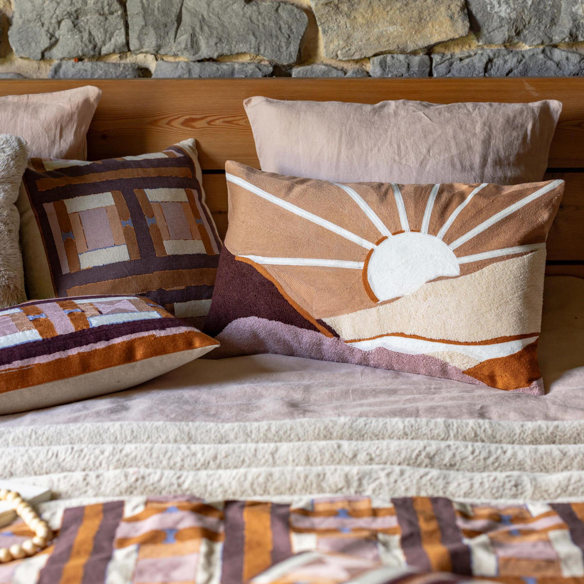 BEDRUCKTES KISSEN Taho kupferbraun 45 x 45 cm - Dunkelorange, Textil (45/45cm) - Vivaraise